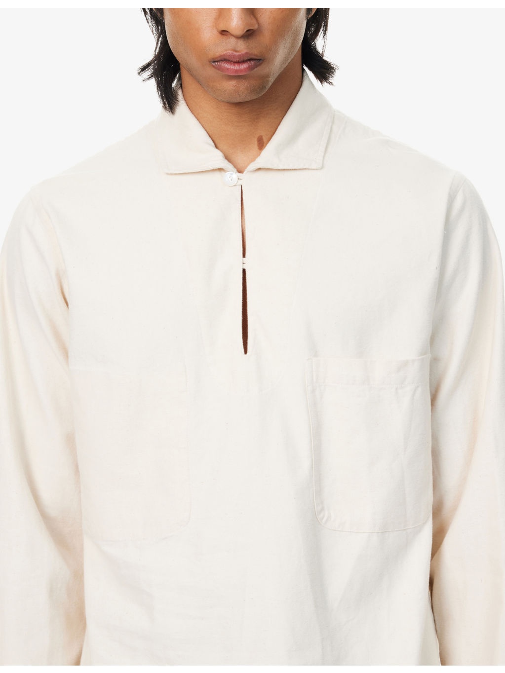 Patch-Pocket Long-Sleeved Linen Shirt - 5