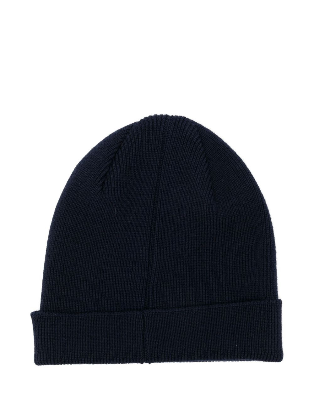 zebra-appliqué wool beanie - 2