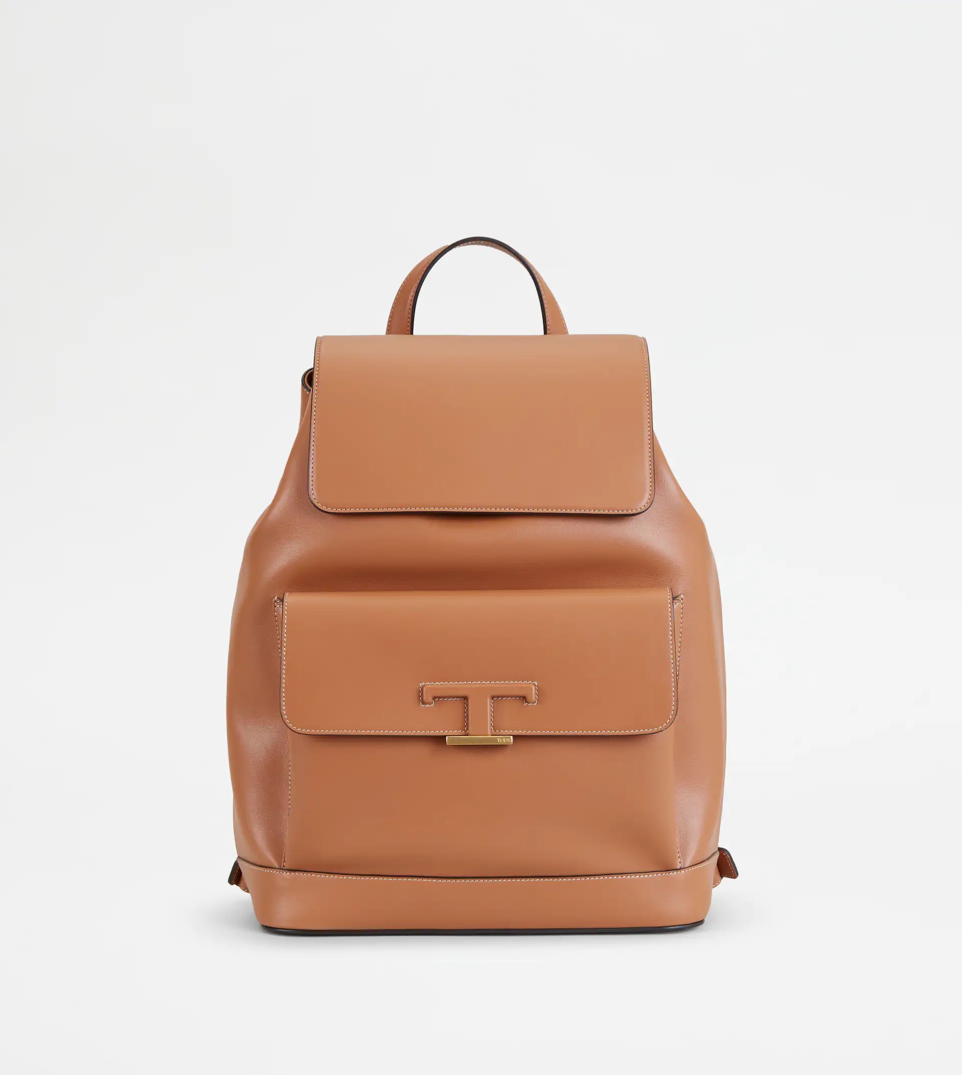 TIMELESS BACKPACK IN LEATHER MEDIUM - BROWN - 1