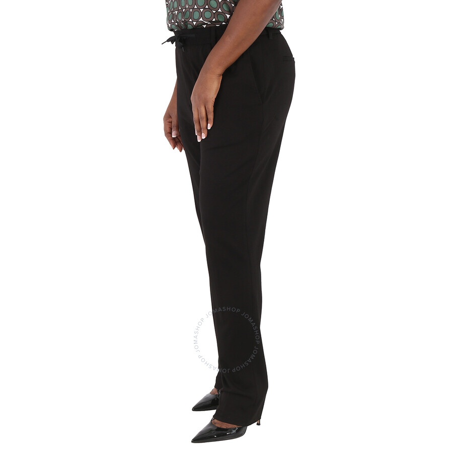 Emporio Armani Ladies Black Stretch Cotton Drawstring Trousers - 5
