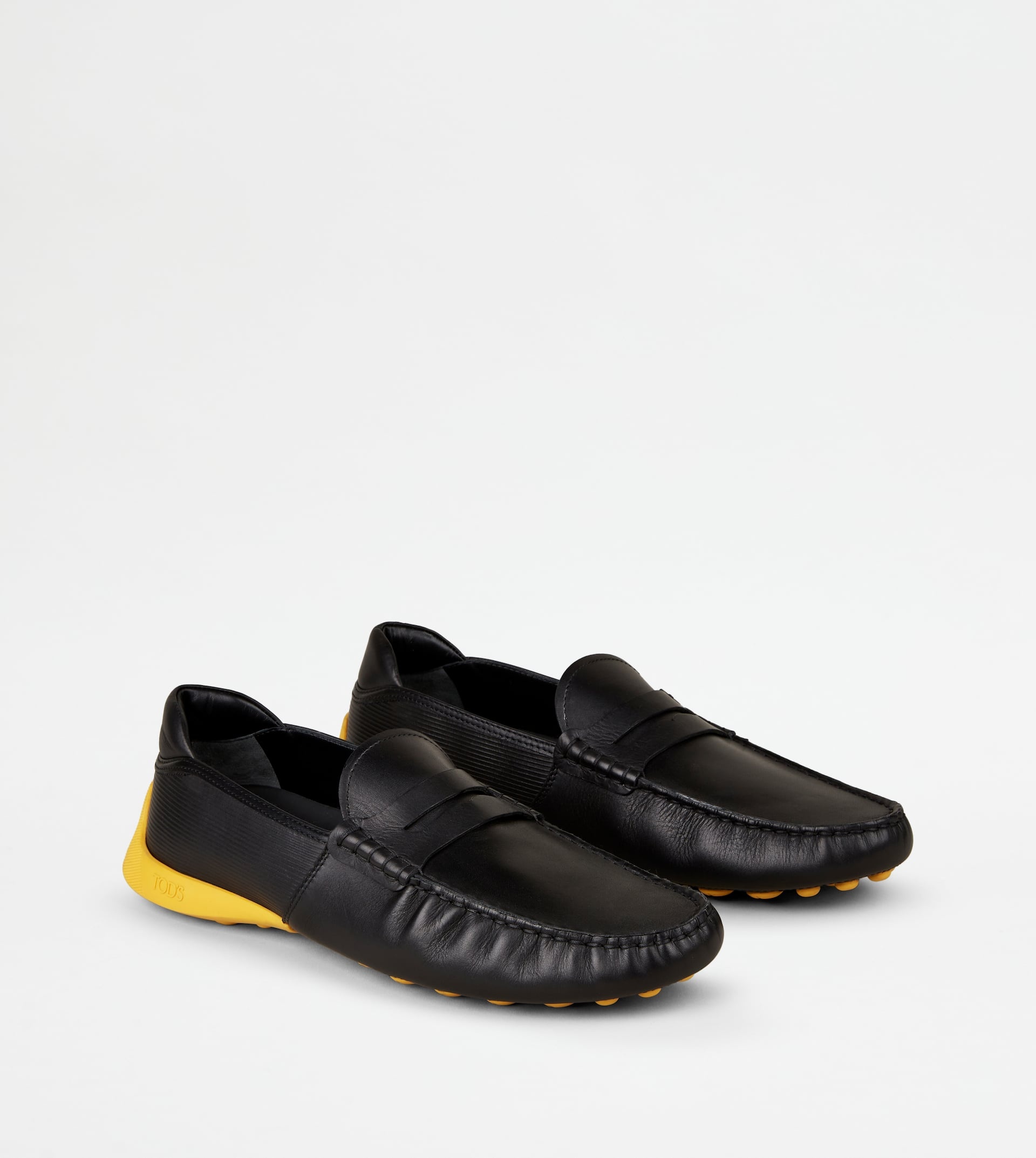 LOAFERS IN LEATHER - BLACK, YELLOW - 3