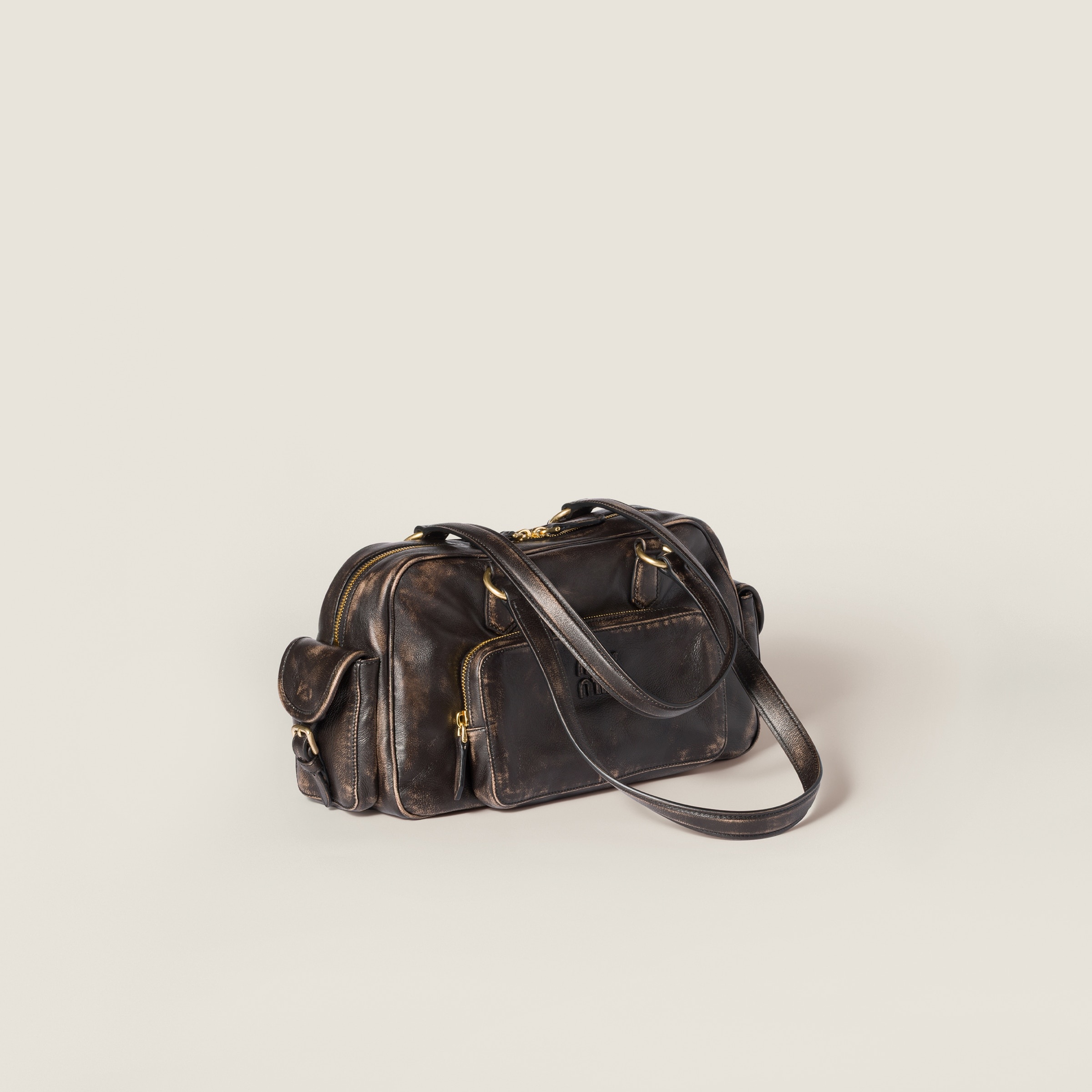 Pocket nappa leather top-handle bag - 3