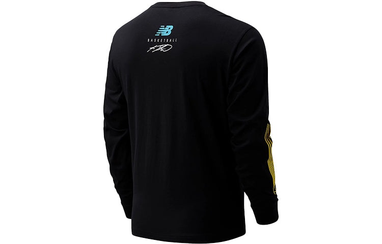 New Balance Men's New Balance Alphabet Logo Round Neck Long Sleeves Black MT03611-BK - 2