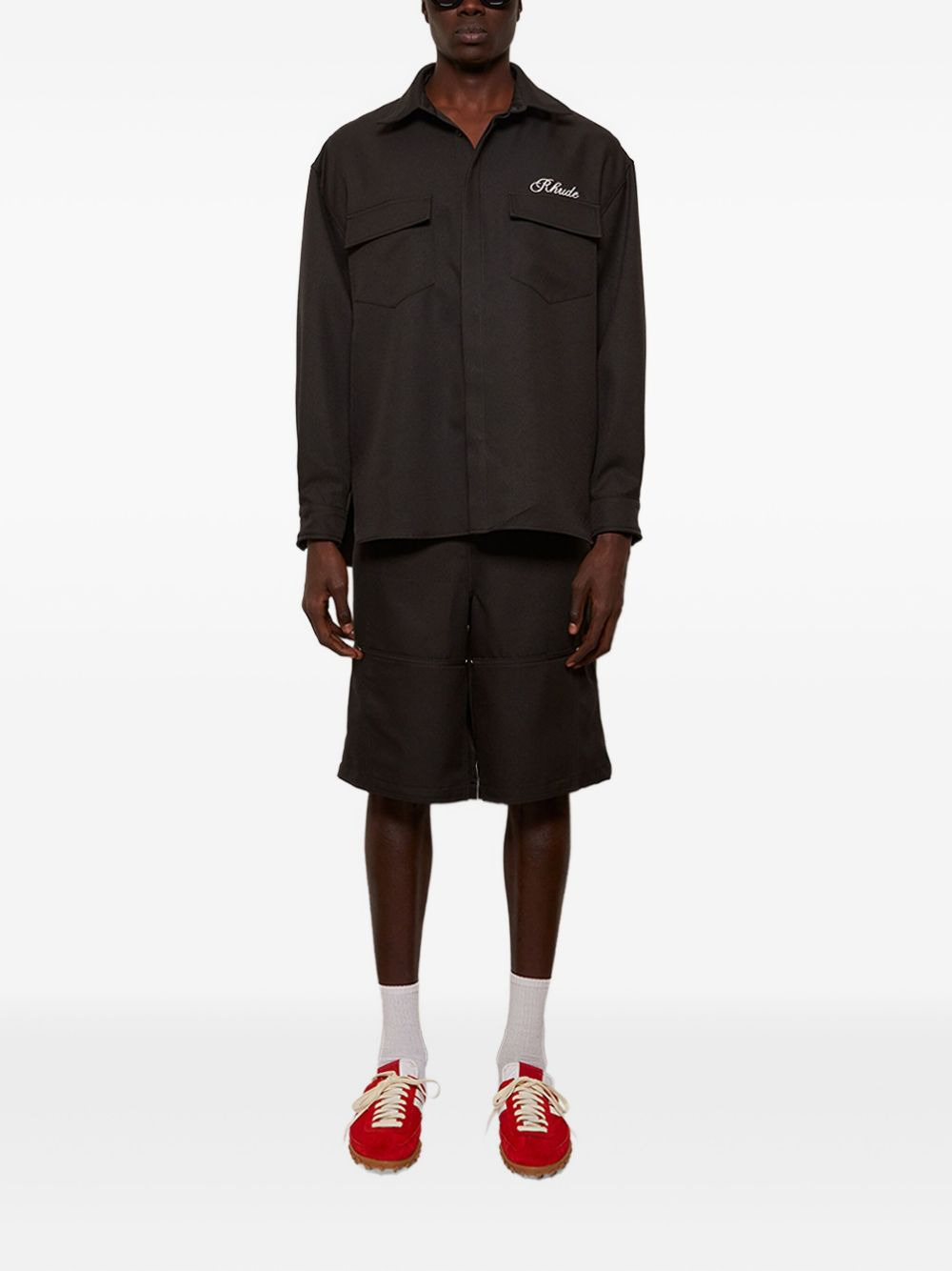 embroidered-logo shirt - 2