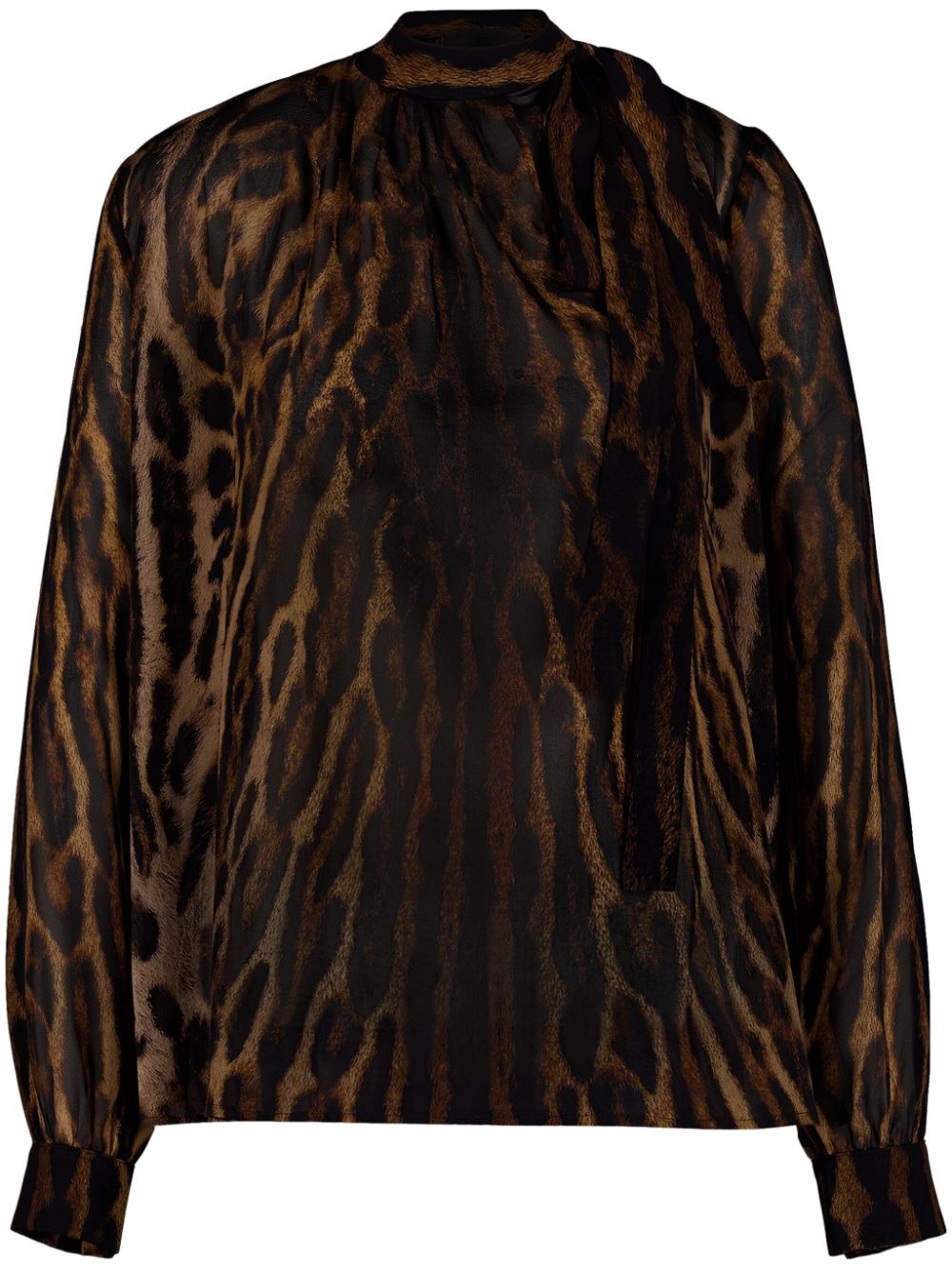 leopard-print blouse - 1