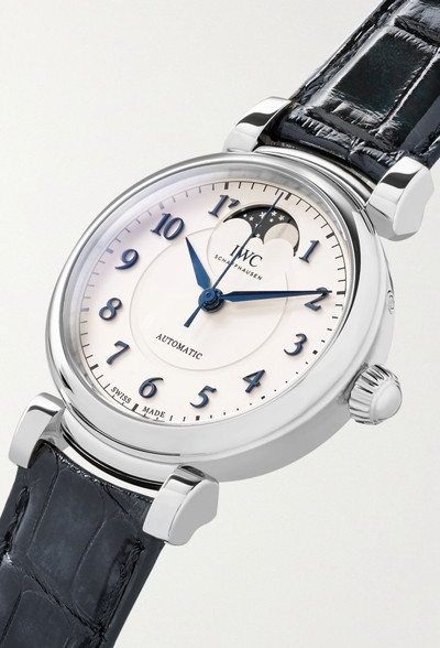 IWC Schaffhausen Da Vinci Automatic Moon Phase 36mm stainless steel and alligator watch outlook