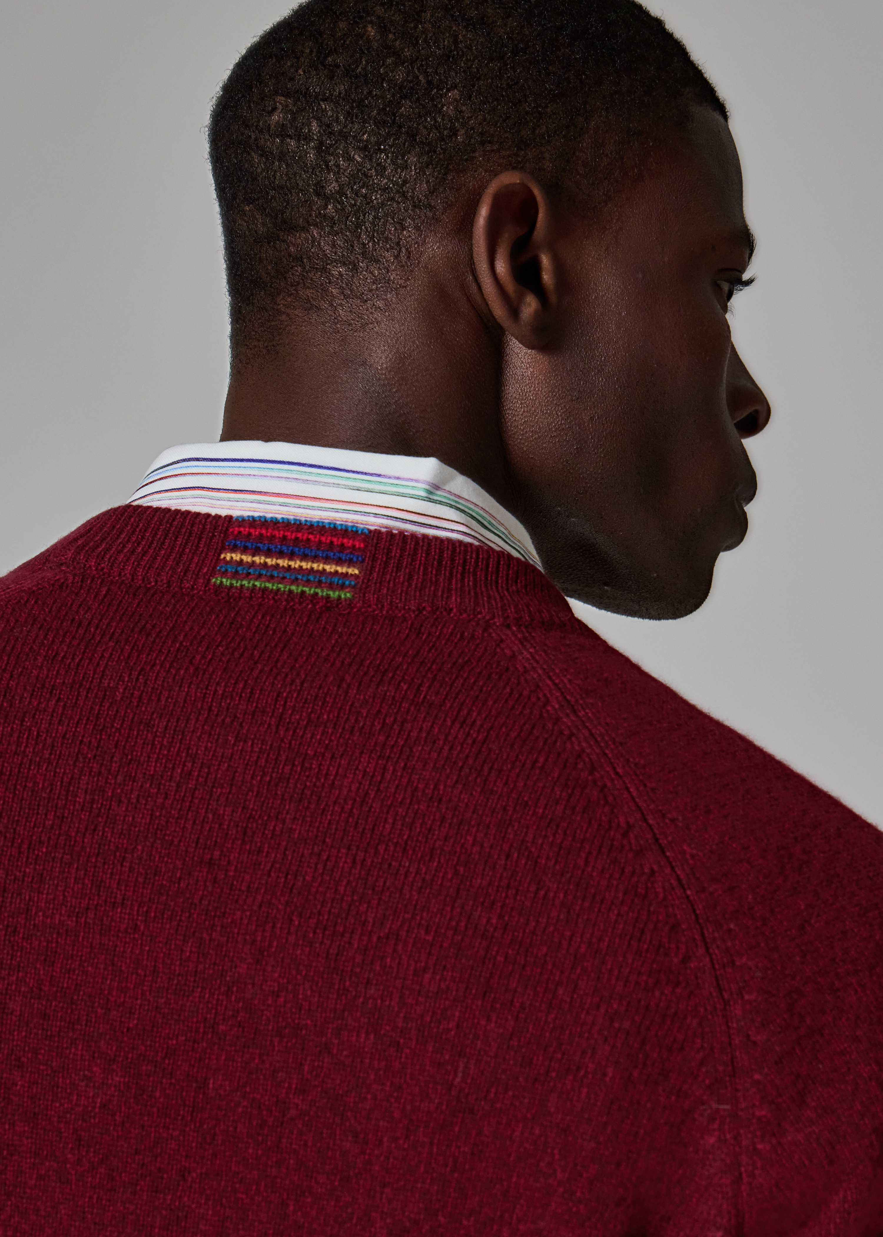 Dark Red Merino Wool Sweater - 7