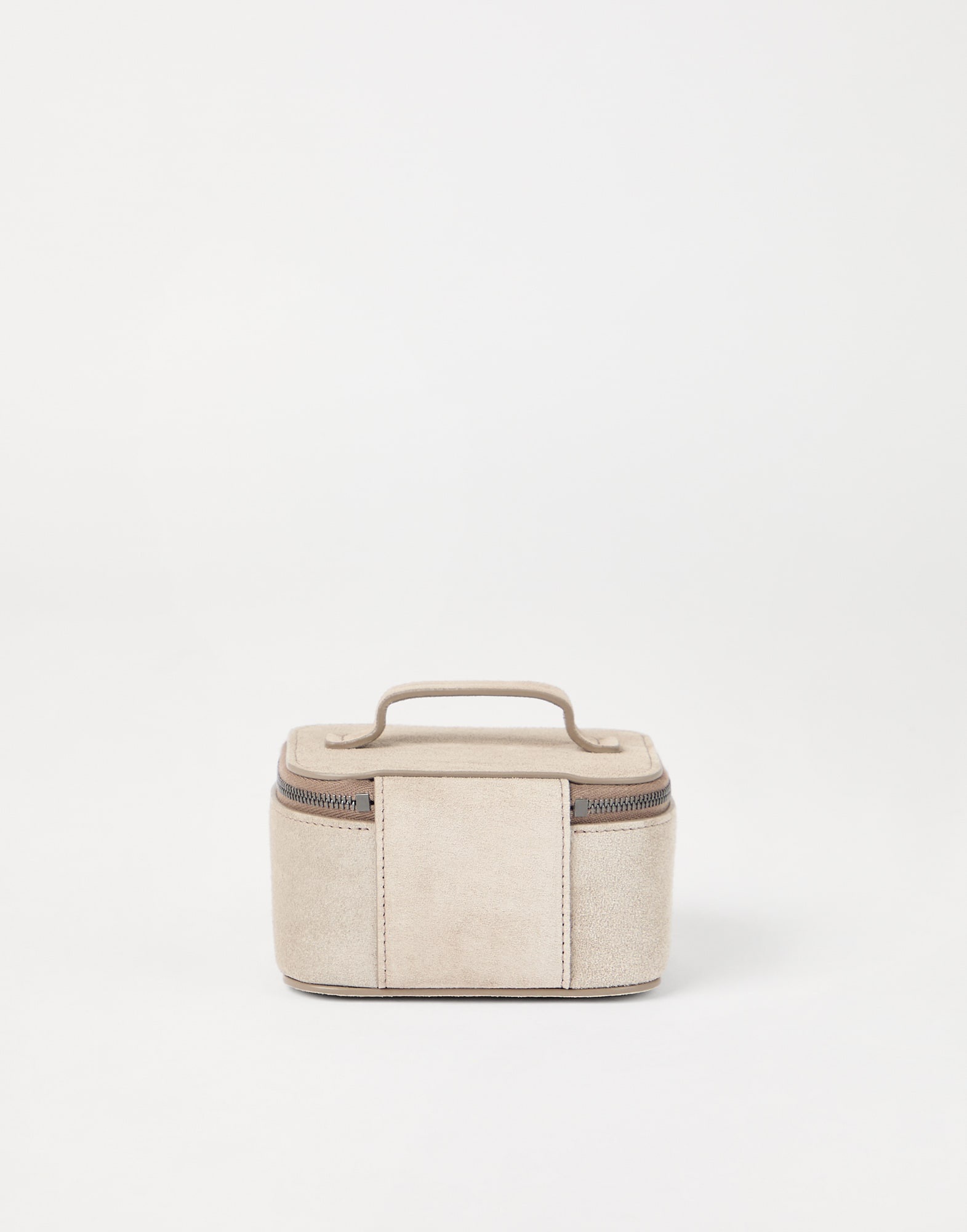 Suede small jewelry box with shiny zipper pull - 2