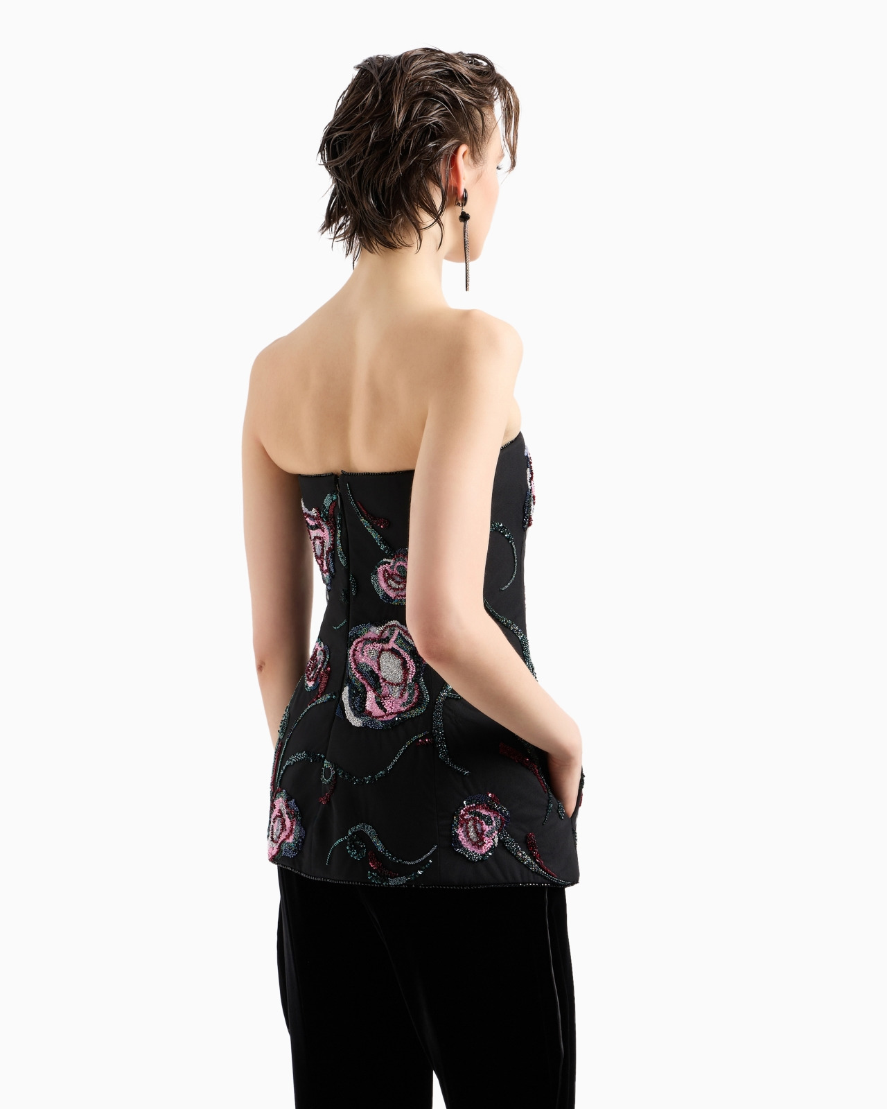 BUSTIER TOP WITH ALL-OVER FLORAL EMBROIDERY - 3