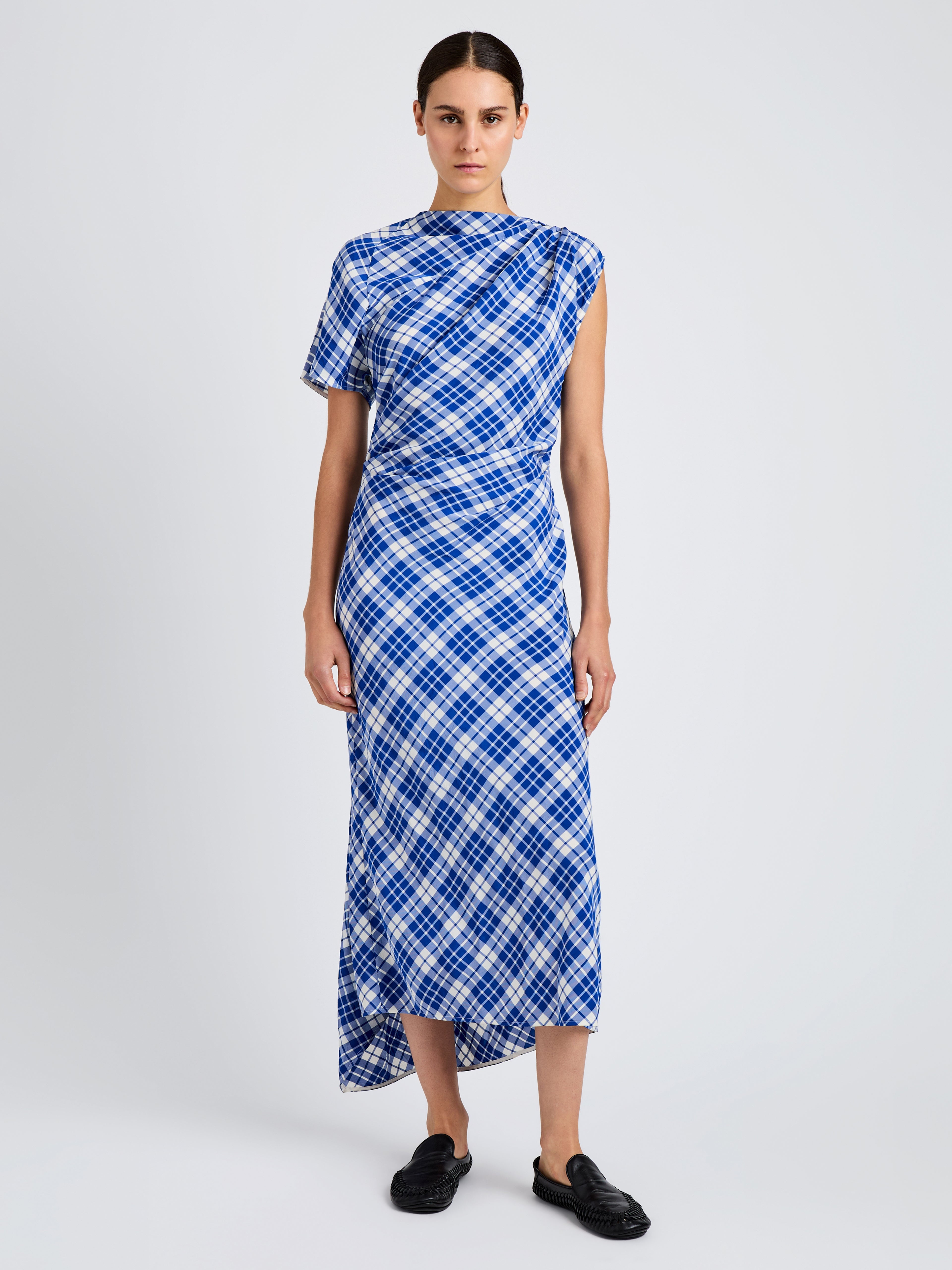 Hallie Dress in Crinkled Plaid - 2