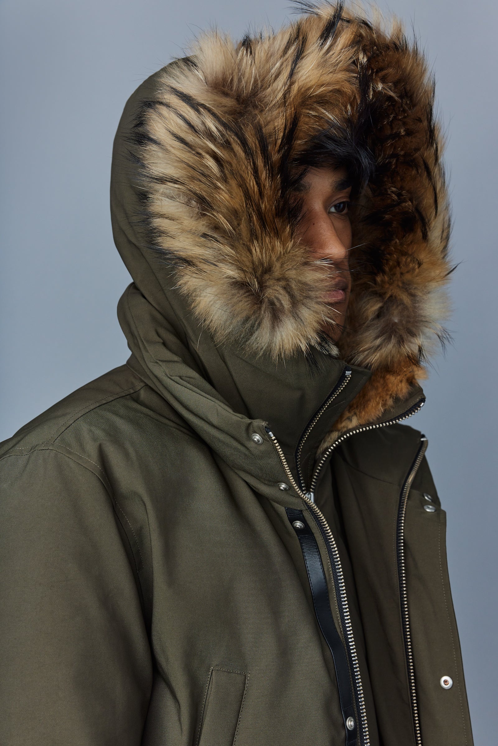 EDWARD 2-in-1 down parka with hooded bib and natural fur for men - 5