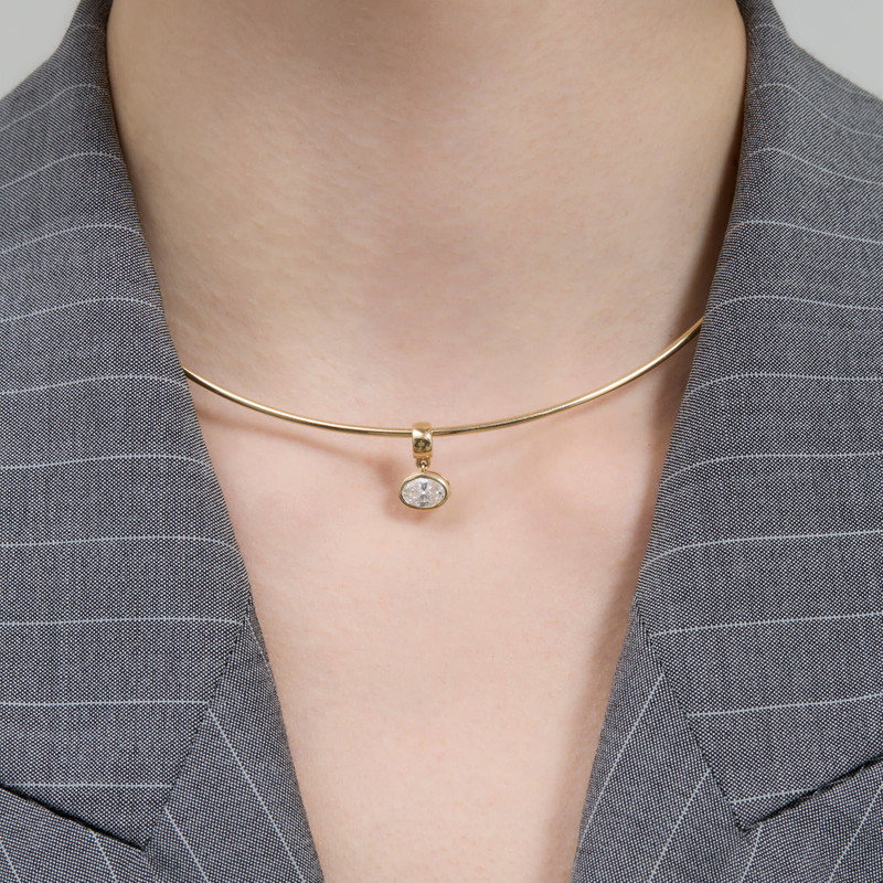 STONE AND STRAND LAB-Created Oval Diamond Charm outlook