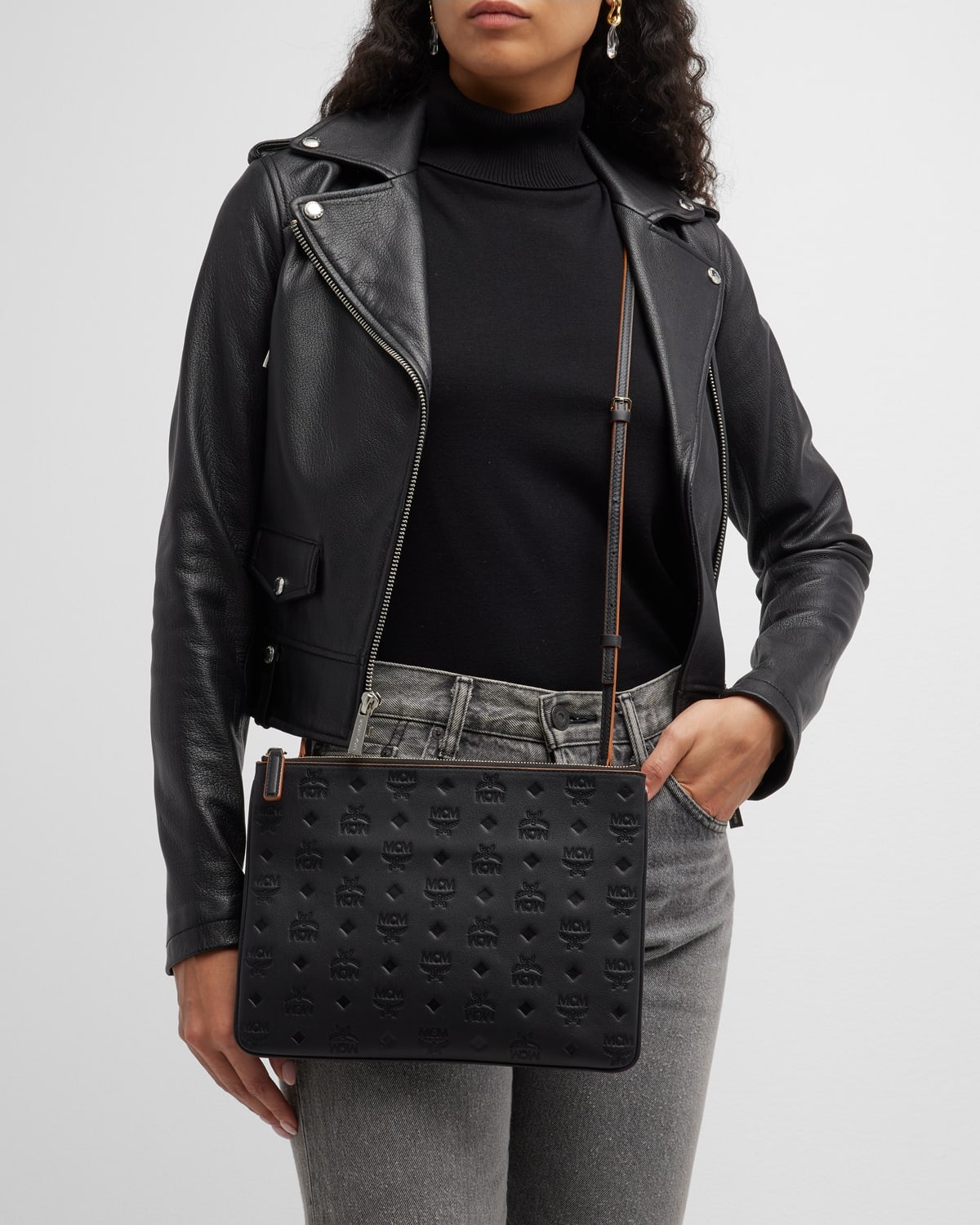 Klara Medium Monogrammed Leather Clutch Bag - 3