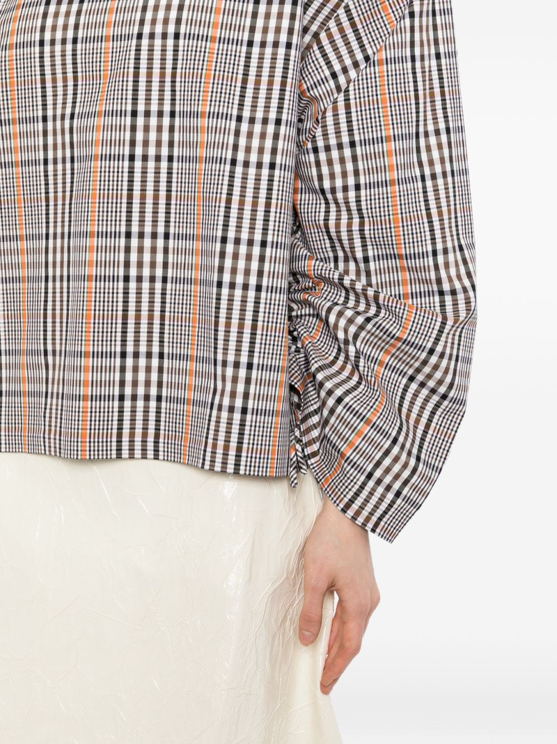 checked drawstring-sleeve blouse 5