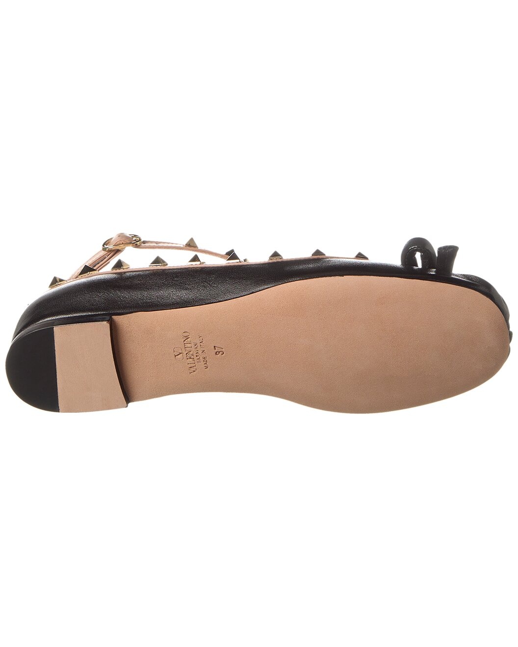 Valentino Rockstud Leather Ankle Strap Ballerina Flat - 4