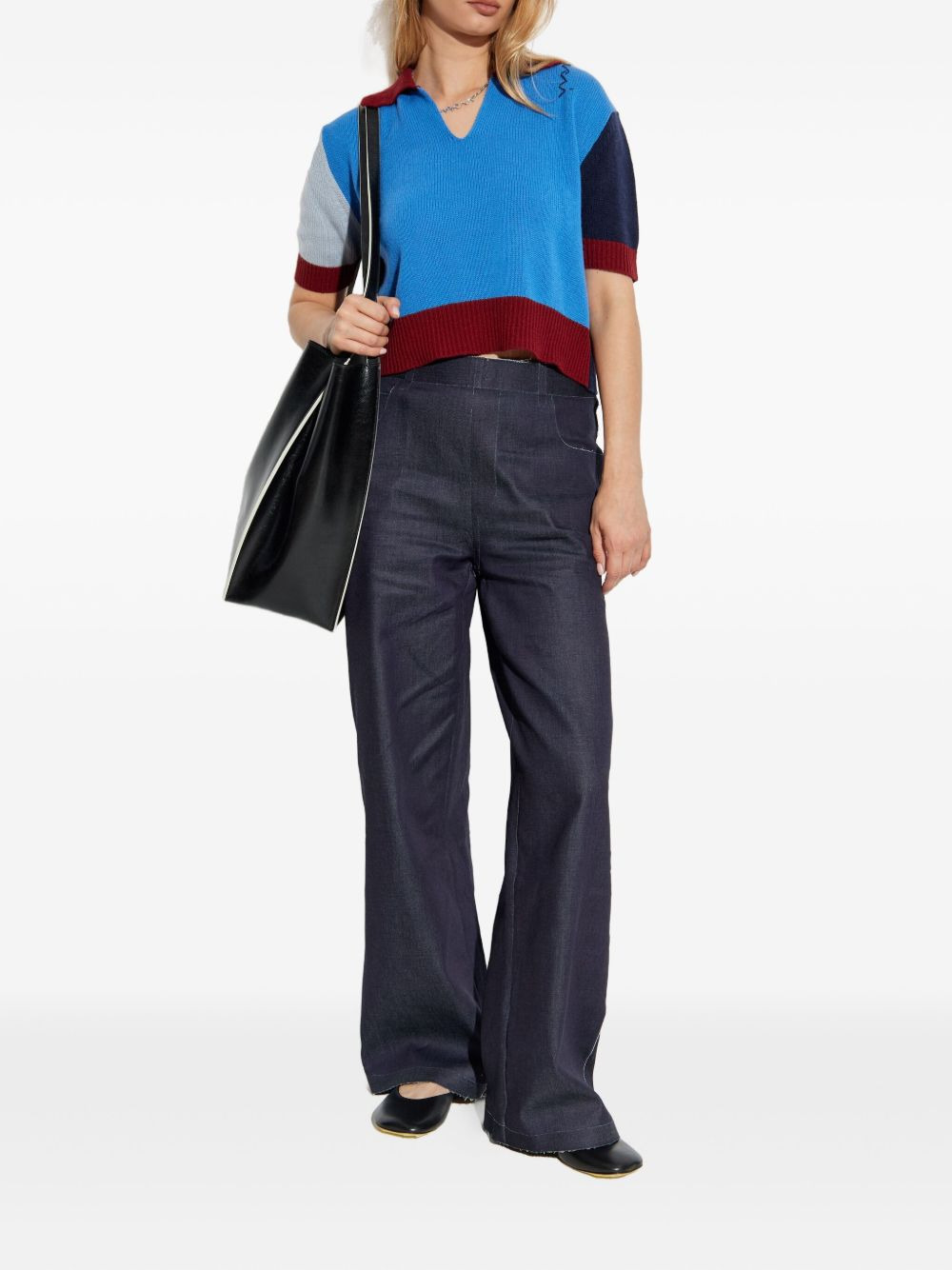 colourblock short-sleeve top - 2