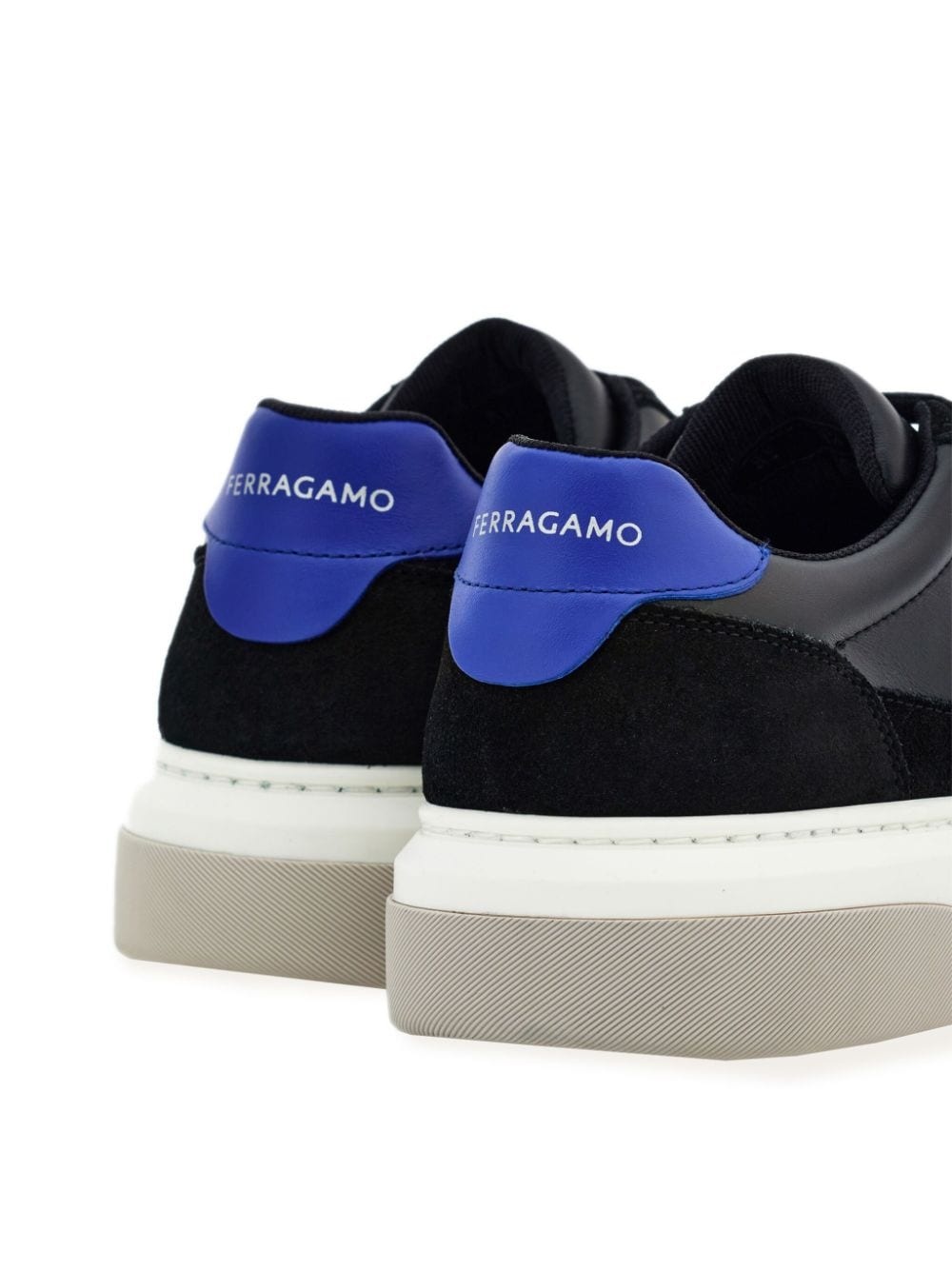 Gancini panelled leather sneakers - 3