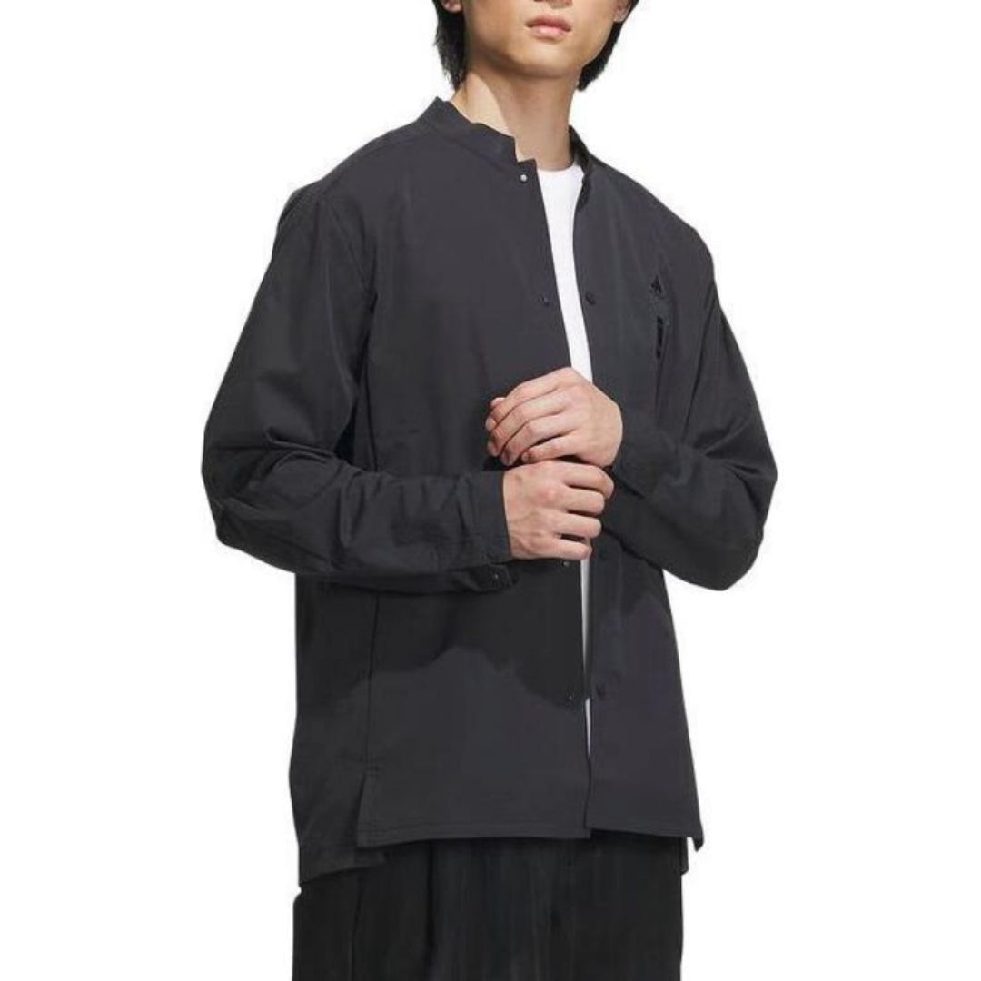 adidas Premium Woven Sport Long Sleeve Shirt Asia Sizing 'Black' IW1510 - 3
