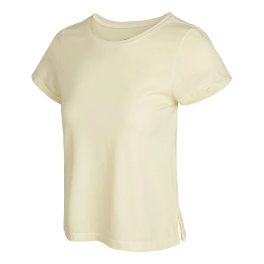 (WMNS) Nike Yoga Dri-FIT Training Side Quick Dry Short Sleeve Yellow DA0800-761 - 1