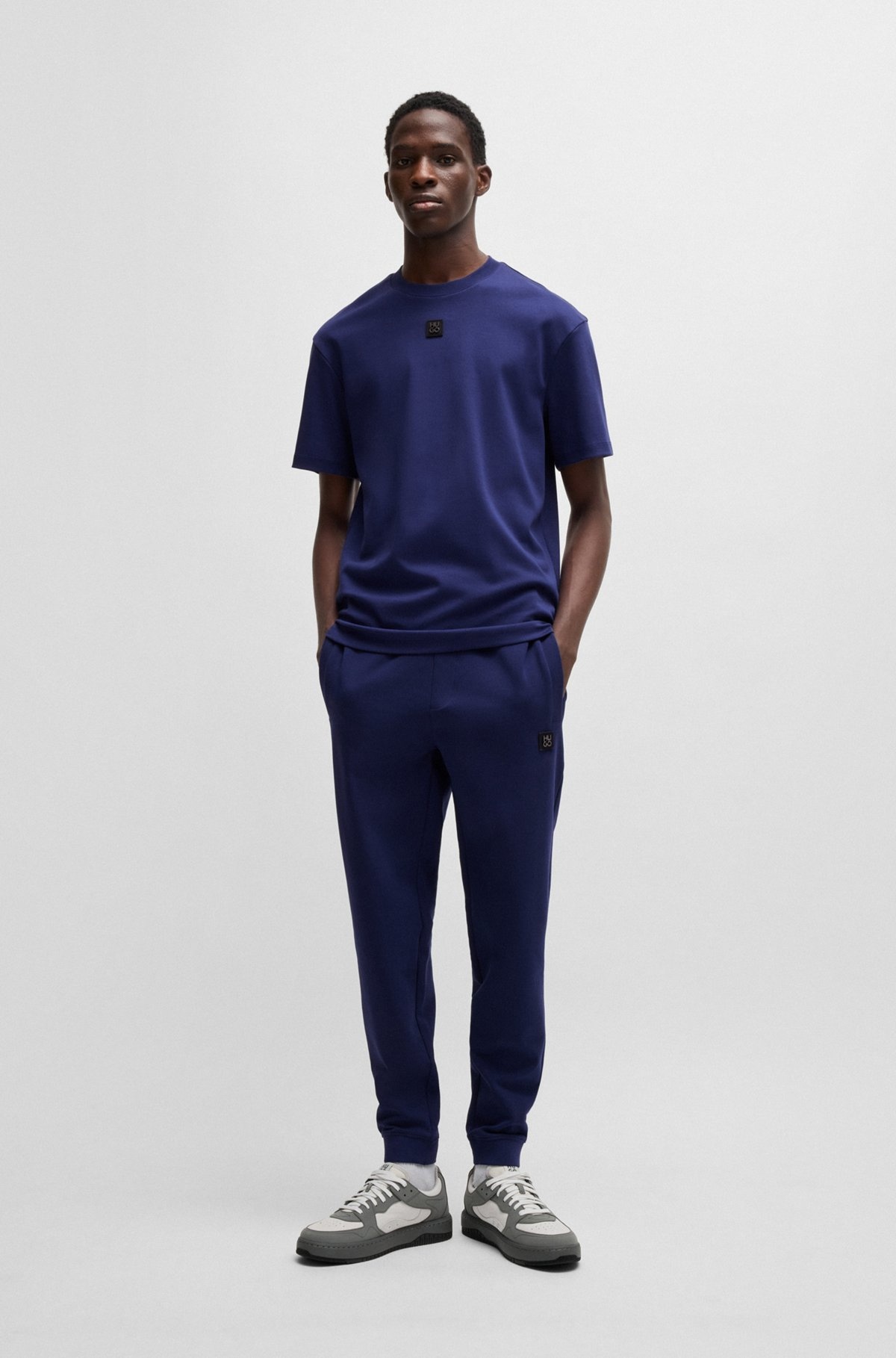 INTERLOCK-COTTON REGULAR-FIT T-SHIRT WITH STACKED LOGO - 4