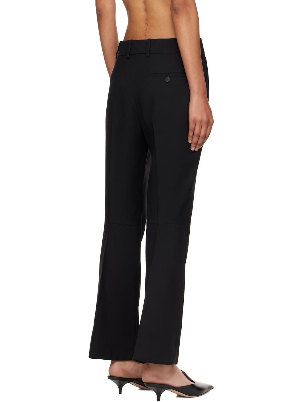 Black Kickback Trousers - 3