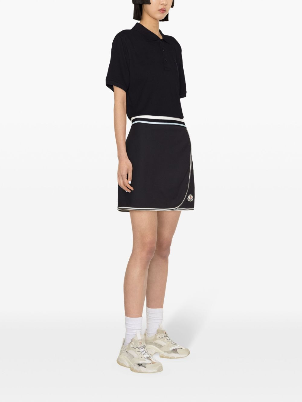 logo-patch wrap tennis skirt - 3