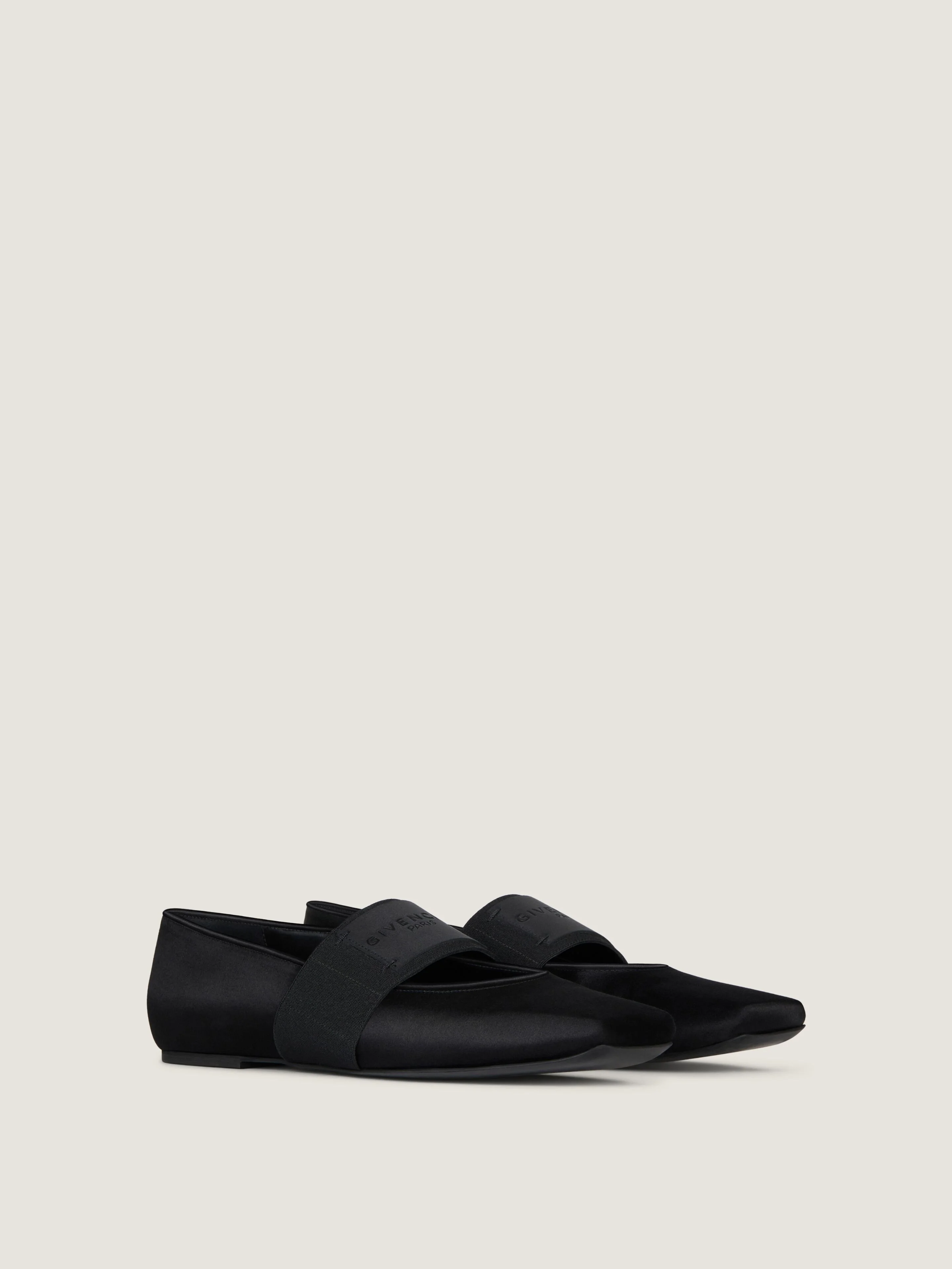 SLICED SQUARE BALLERINAS IN SATIN - 1