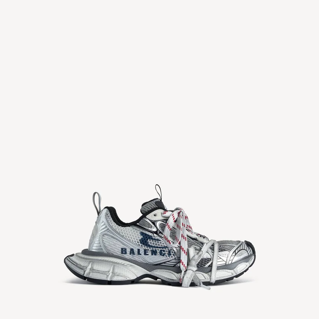 Men's 3xl Split Logo Sneaker in White/navy/grey - 1