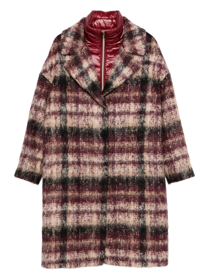 checked single-breasted coat 1