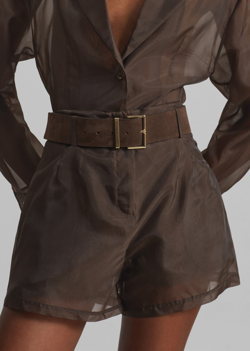 Lise Sheer Shorts - Brown 4