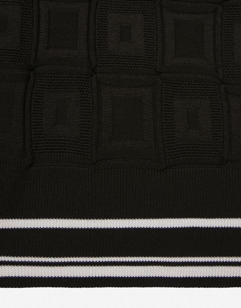 Short-sleeved stretch silk polo-shirt with DG logo 4