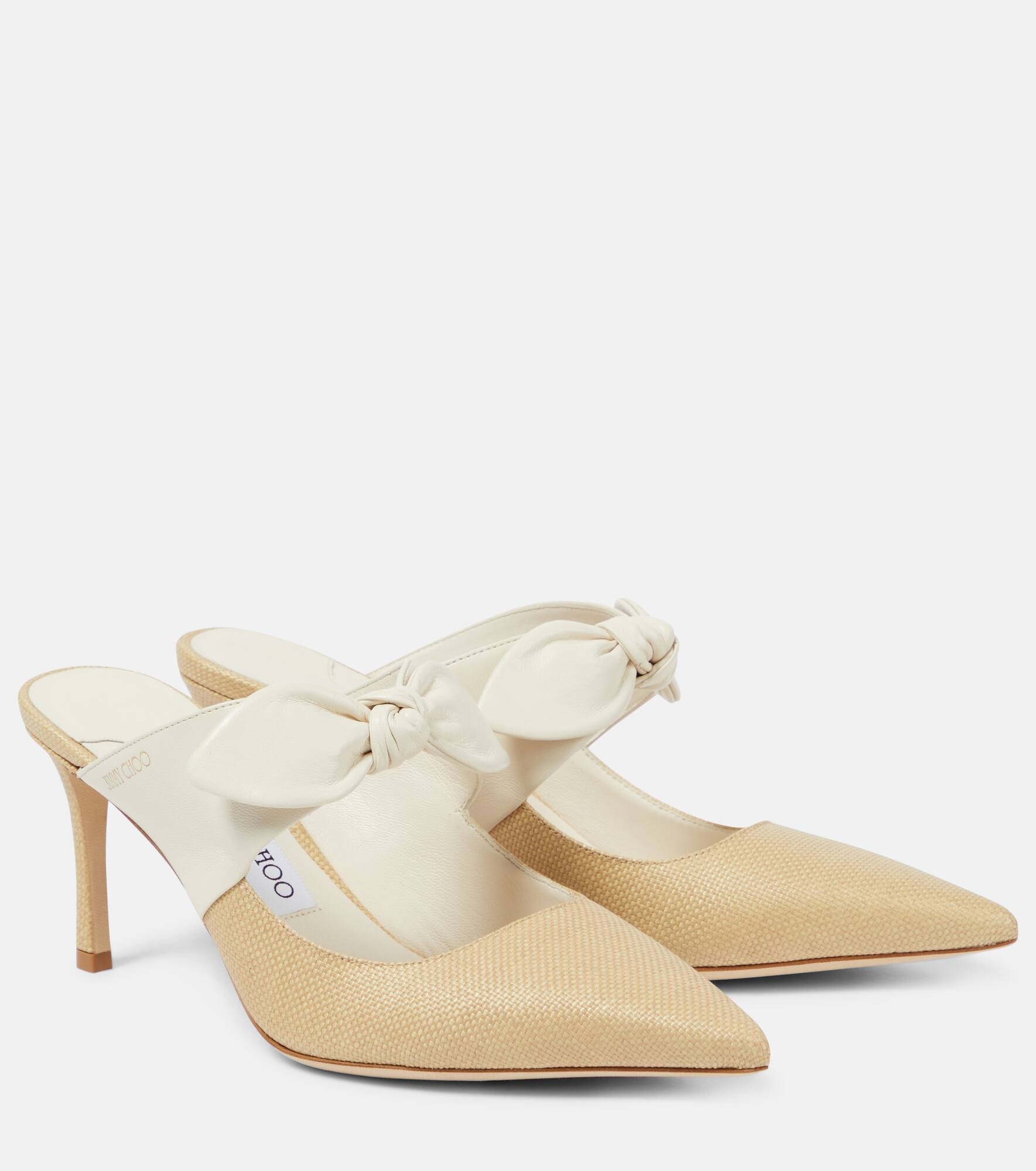 Rali 75 raffia and leather mules - 1