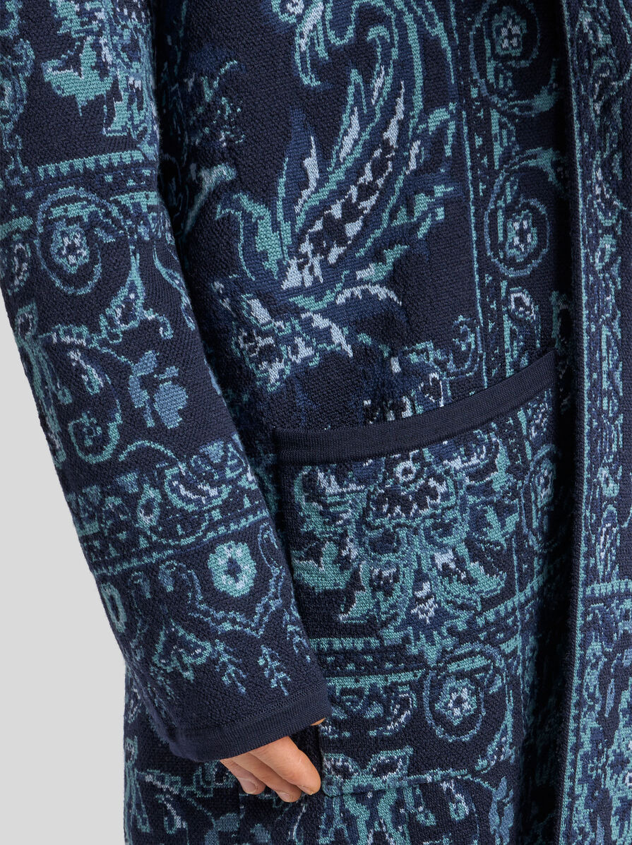 KNIT WOOL JACQUARD ROBE - 3