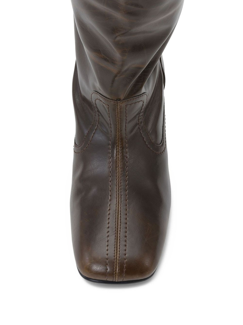 slouched knee-high leather boots 4