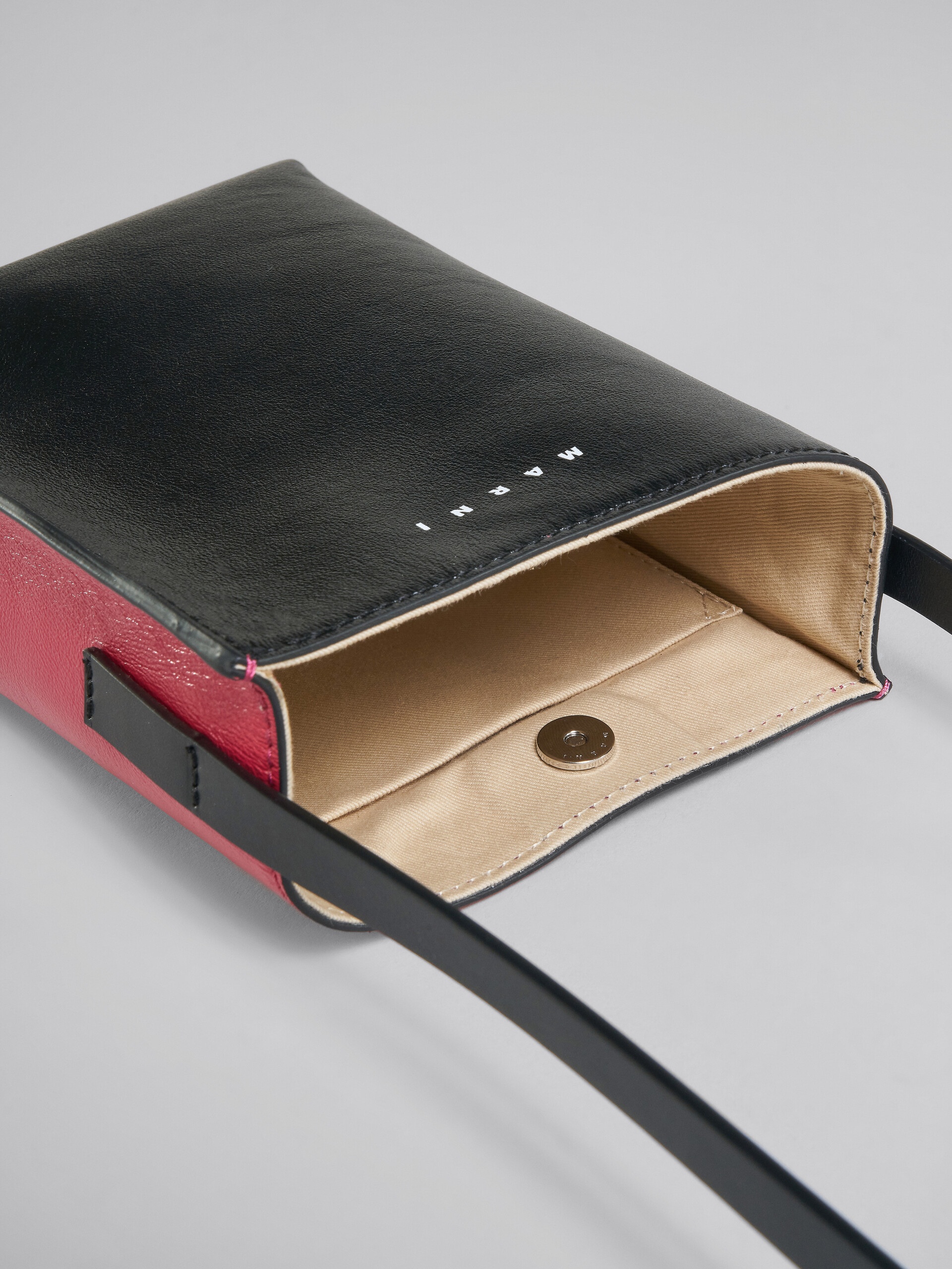 MUSEO SOFT SMALL BAG IN BLACK AND RED LEATHER - 4