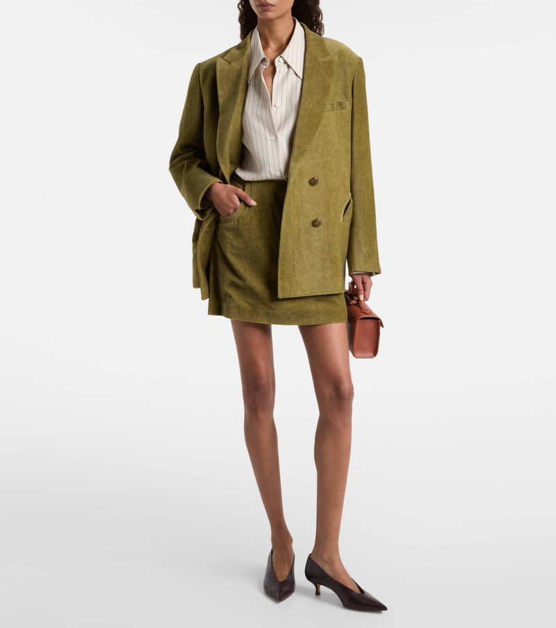 BLAZÉ MILANO Coci high-rise cotton velvet miniskirt outlook