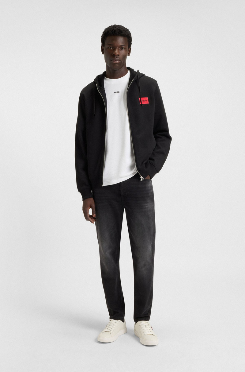HUGO FAUX-LEATHER TRAINERS WITH RED LOGO FLAG outlook