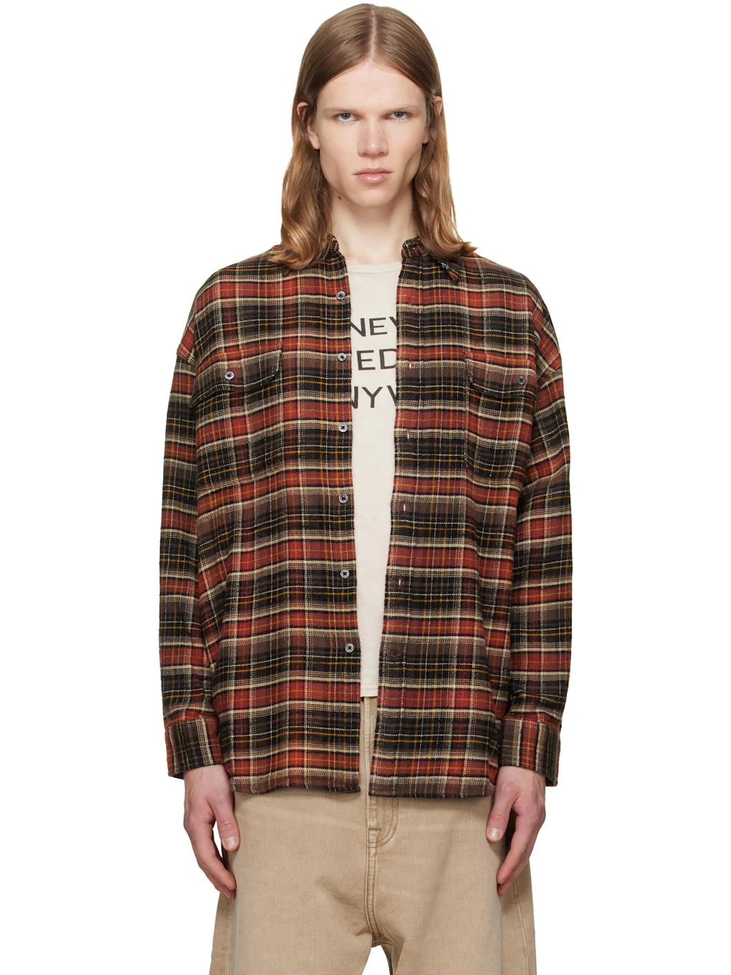 Brown Boyfriend Shirt - 1
