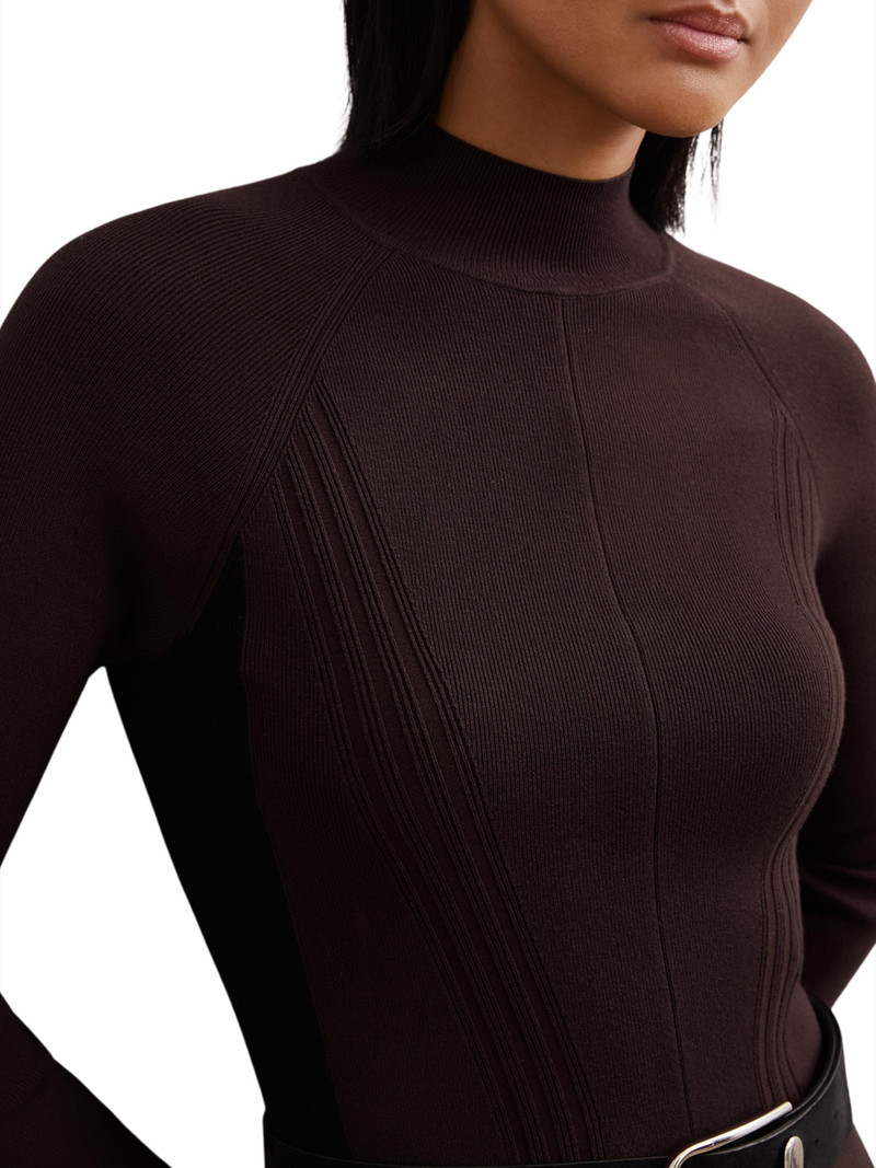 Women's Zaya Contrast-Panel Midi-Sweaterdress - Plum Black 5