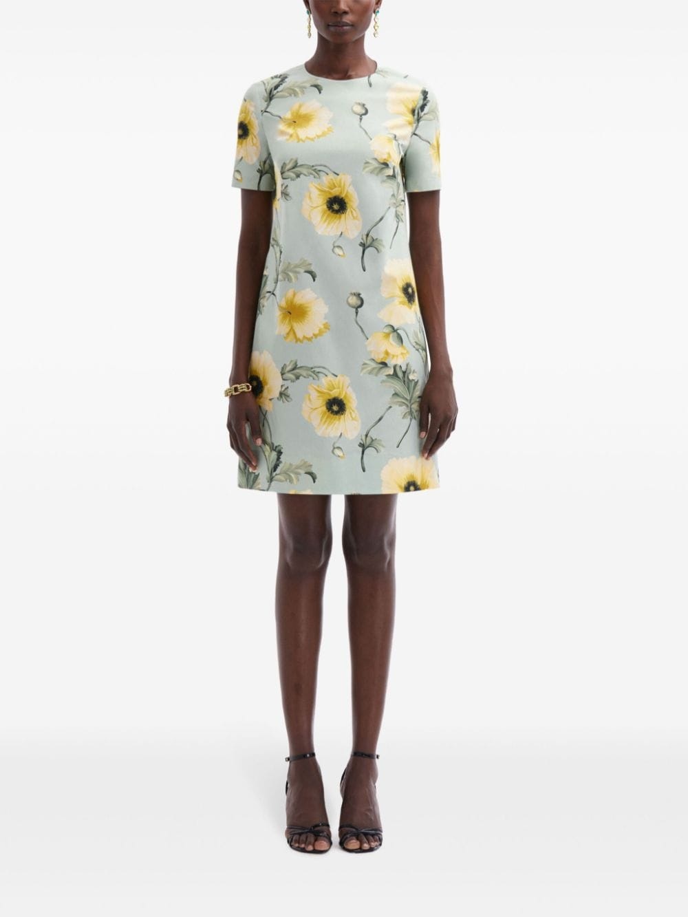 Poppy-print poplin minidress - 2