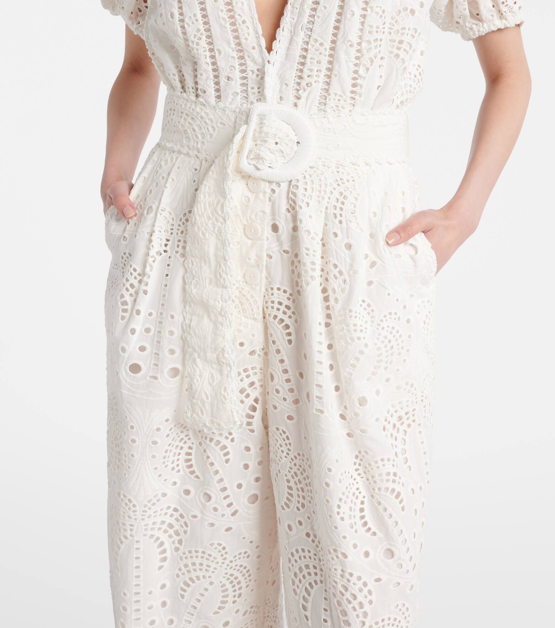 Broderie anglaise cotton jumpsuit - 5