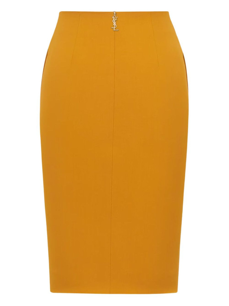 SAINT LAURENT concealed-pockets midi skirt outlook