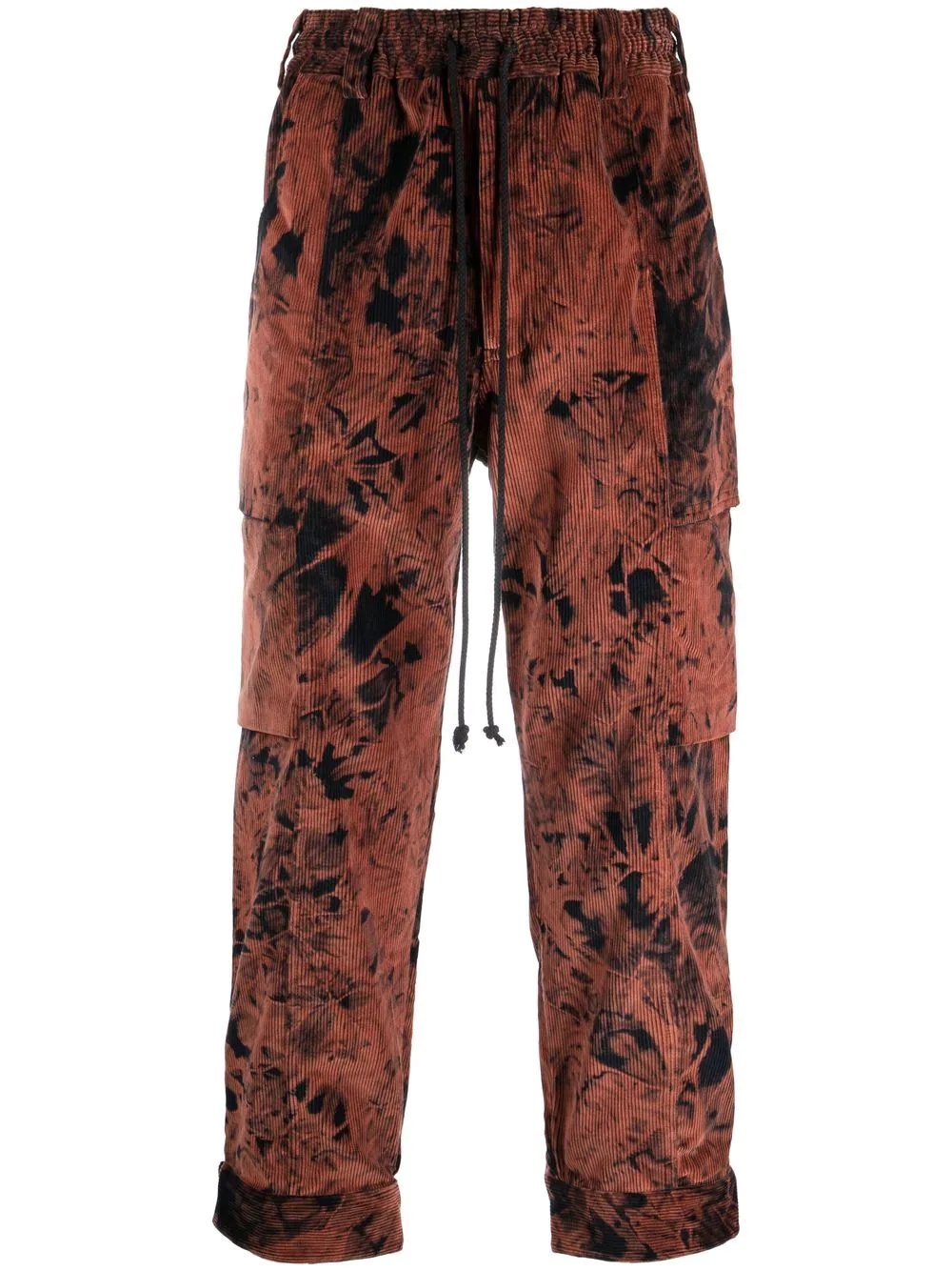 tie-dye layered-pocket trousers - 1