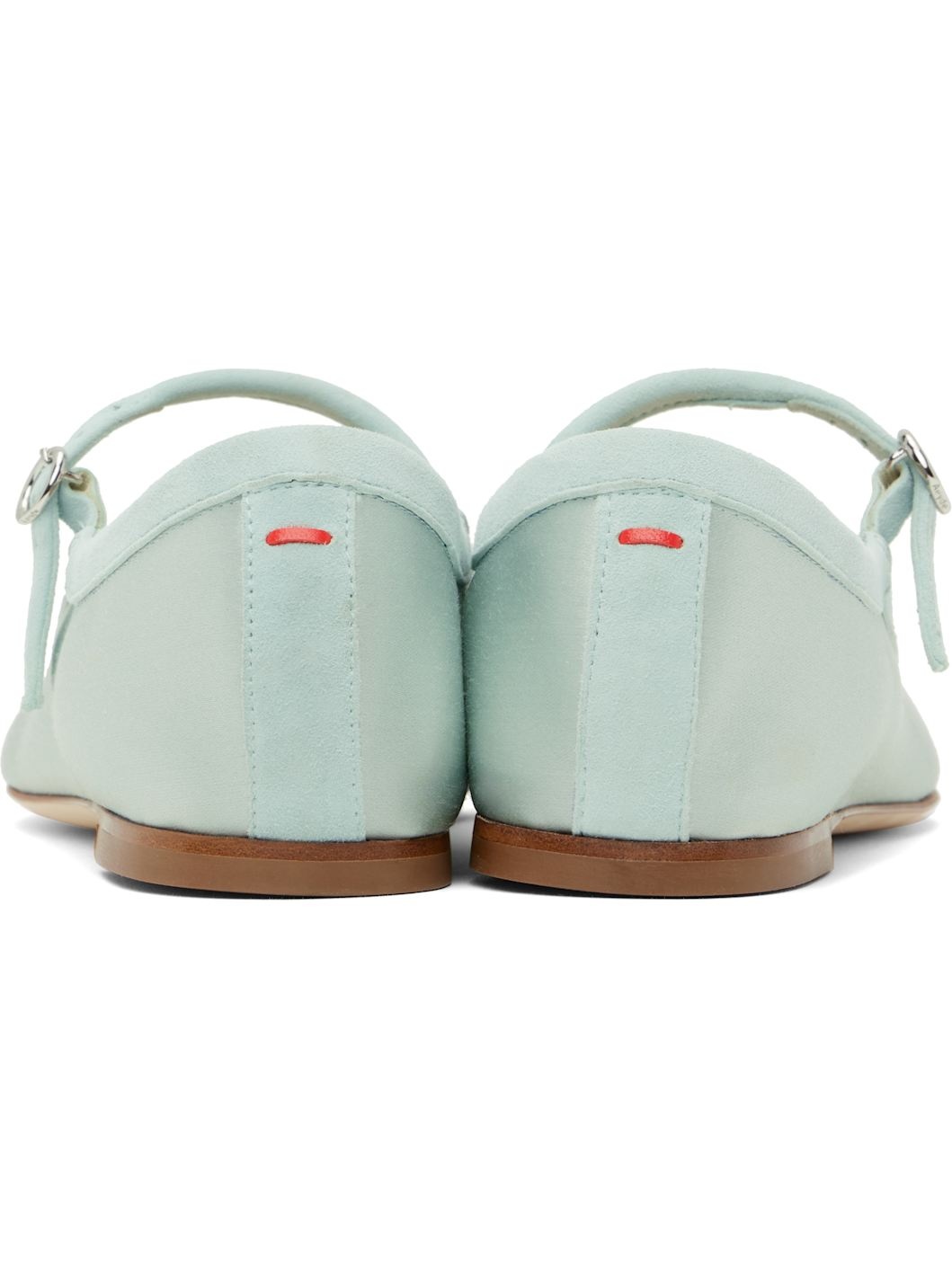 Blue Uma Satin Toe-Cap Ballerina Flats - 2