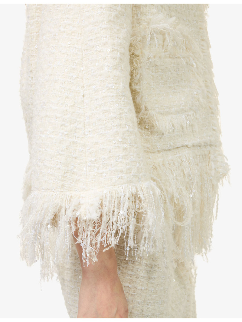 Mademoiselle Fringed-Hem Tweed Jacket 6