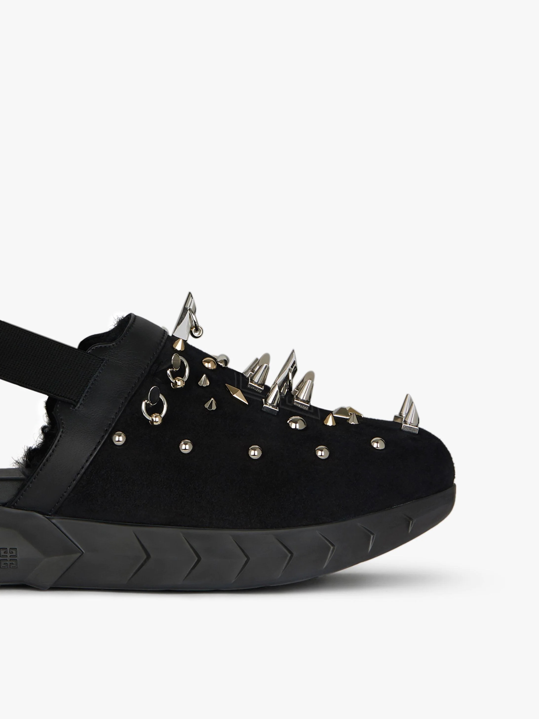 MARSHMALLOW SANDALS IN RUBBER, SUEDE, SHEARLING WITH STUDS - 6