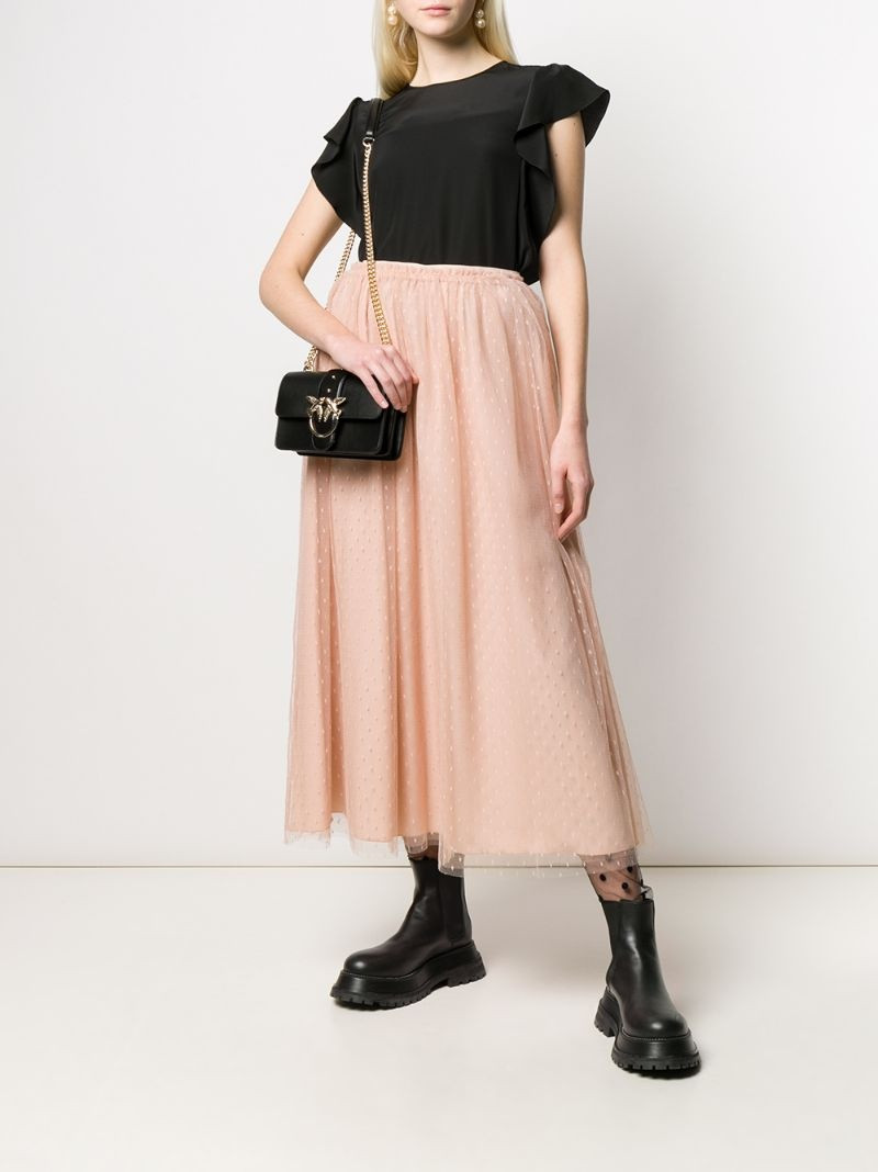 REDValentino tulle pleated midi skirt outlook