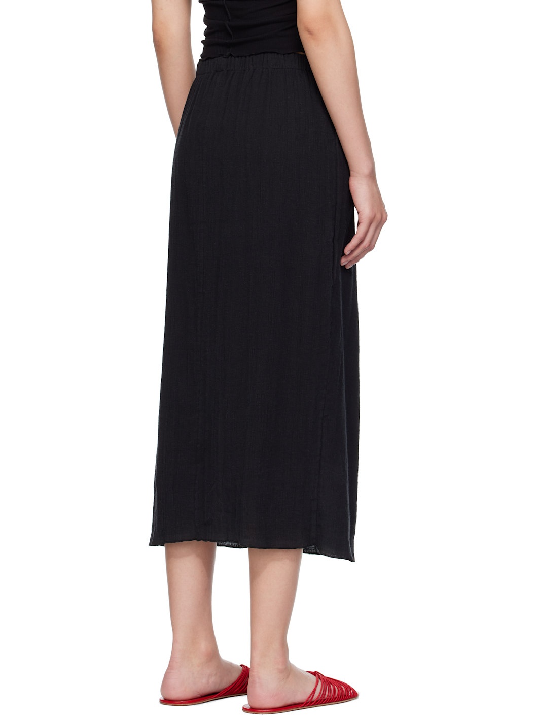 Black Folio Midi Skirt - 3