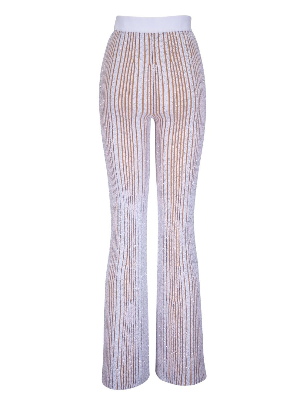 sequined ribbed trousers - 2