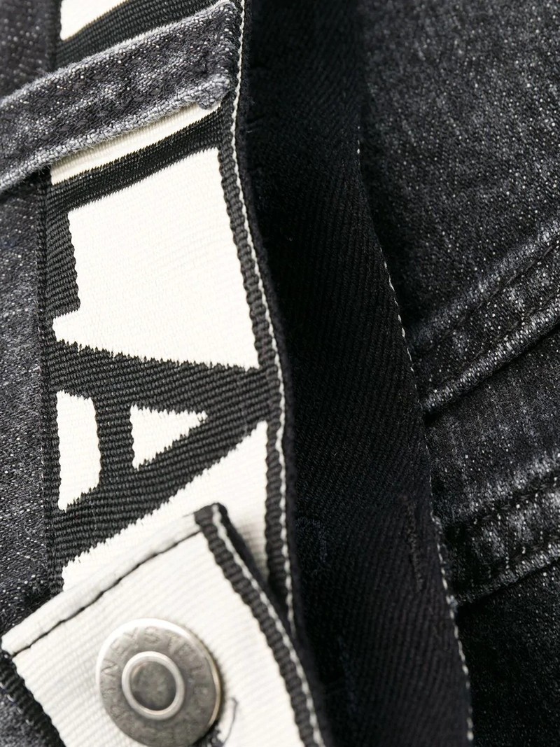 contrast logo belt denim shorts 7